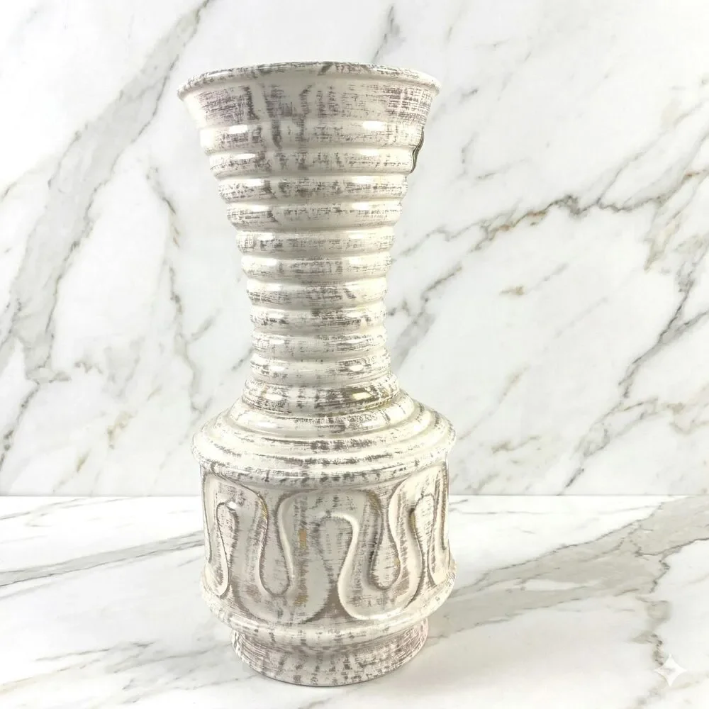 Vintage Mid Century Modern Savoy China Weeping 24K Splatter Ceramic Bud Vase